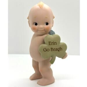 VTG '93 Jesco/Enesco Rose O'Neill Porcelain Kewpie Doll w/Erin Go Bragh Shamrock